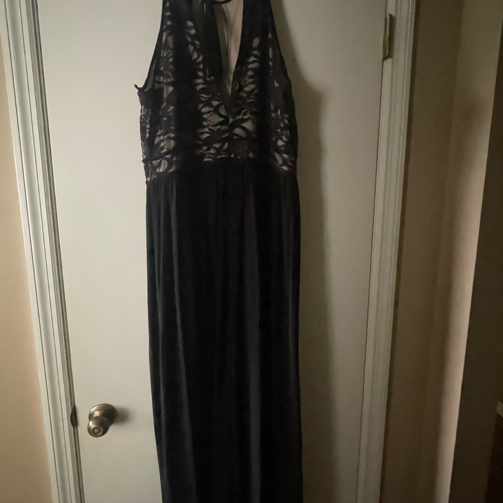 David’s Bridal, size 18, color black and nude. Bridesmaid or Prom dress!